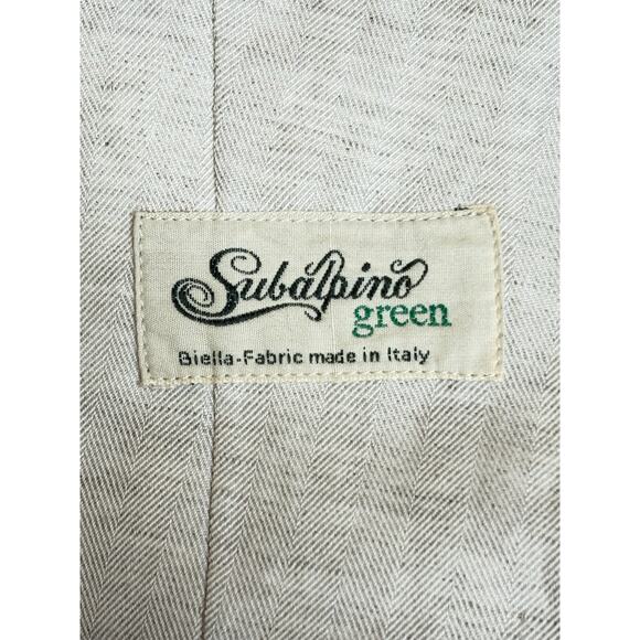 Suitsupply Linen Havana Double Breasted Slim Blazer Herringbone Beige 56 / 46 - Picture 5 of 9